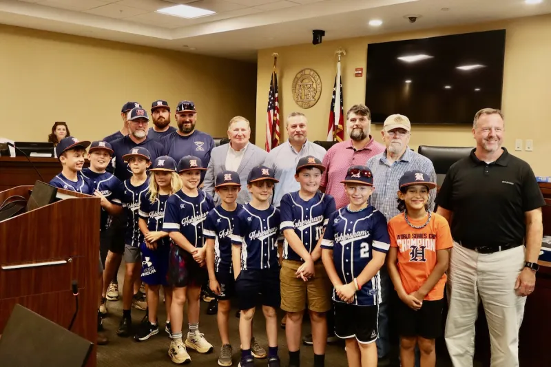 Habersham 10U All-Stars honored at commissioners meeting as state-bound team