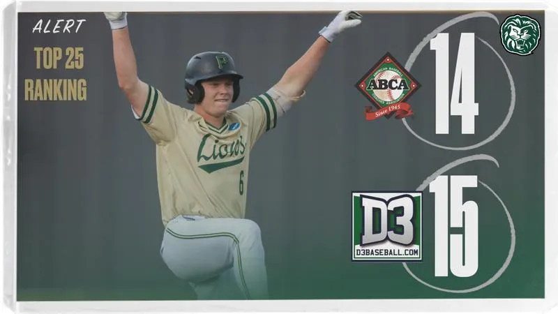 Lions Well Respected in Both ABCA Poll and NCBWA/D3Baseball Final Rankings