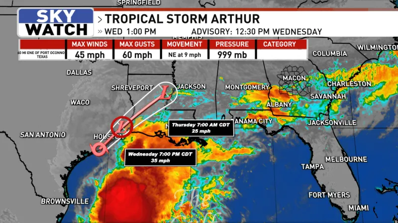 Tropical Storm Arthur Forms in the Northwest Gulf