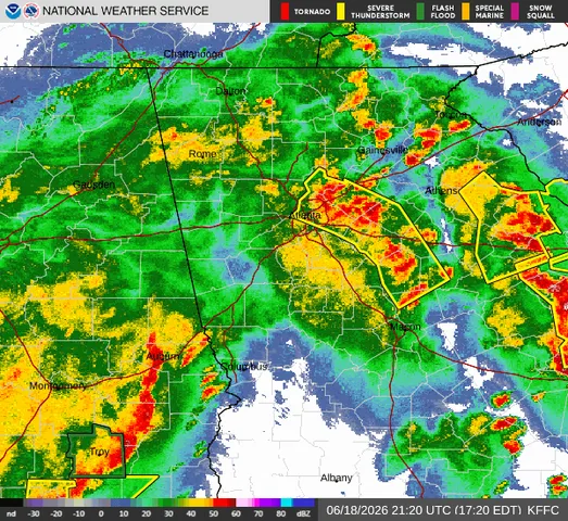 Severe thunderstorm warning issued for Hall County