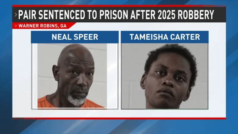 Warner Robins duo sentenced to prison after luring driver into violent 2025 robbery