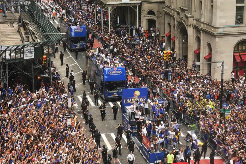 New York Knicks revel in their NBA victory parade