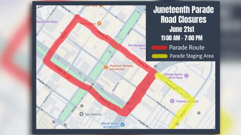 Law enforcement issues road closure notices ahead of Macon Juneteenth Parade