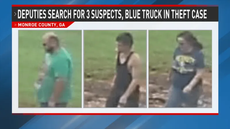 Deputies ask public to help identify three suspects, blue truck in Forsyth theft case