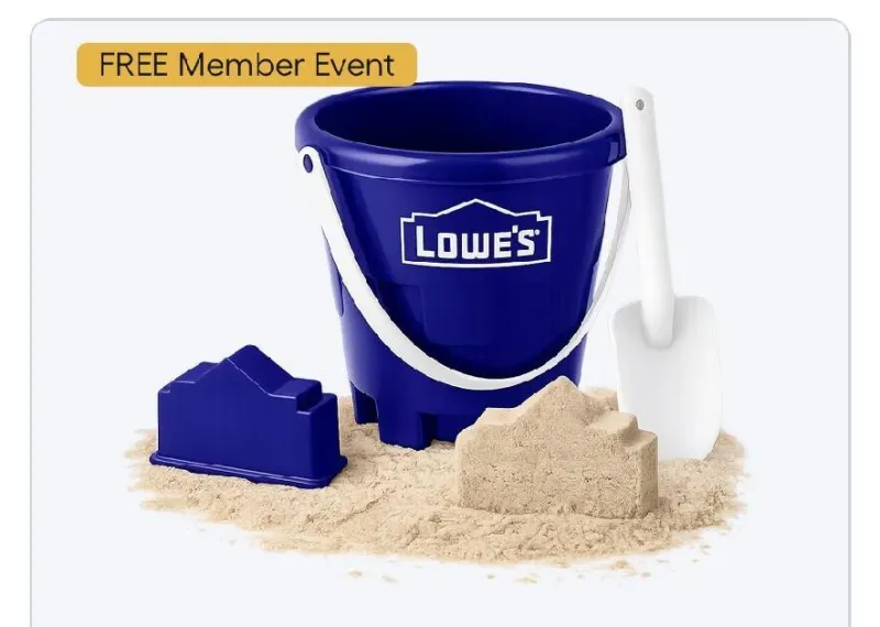 Lowe's gives away a FREE Beach Bucket Toy on Saturday, July 4th