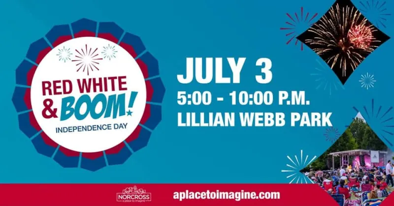 Red, White, & BOOM! fireworks and concert in downtown Norcross on July 3rd