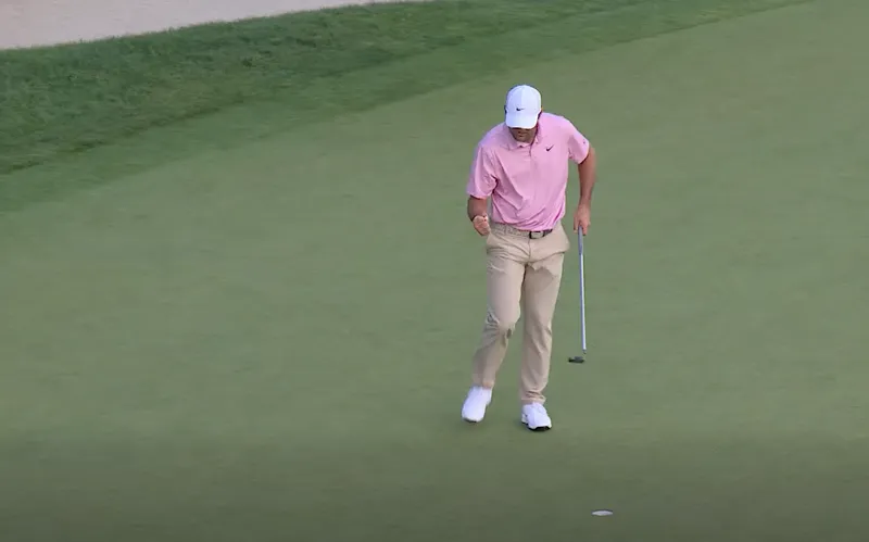 Scheffler makes clutch putt to force playoff against Hovland
