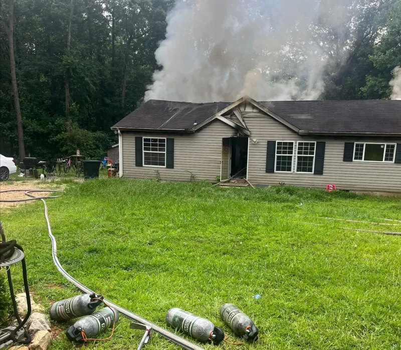 Family displaced after fire damages Hall County home