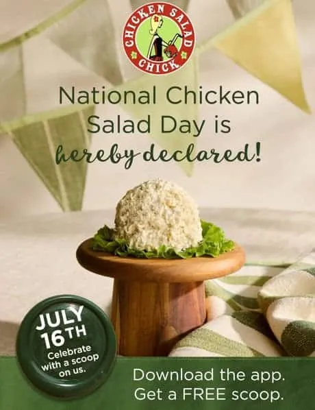 Chicken Salad Chick: Get a FREE scoop on July 16th for National Chicken Salad Day