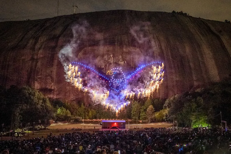 The only fire drone show in Georgia is at Stone Mountain's Fantastic Fourth Celebration