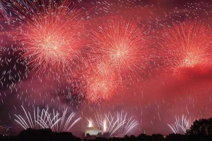 Trump addresses nation and fireworks light up National Mall after storm delay