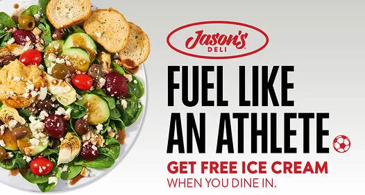 Jason's Deli: Get FREE soft-serve ice cream for dessert when you dine in