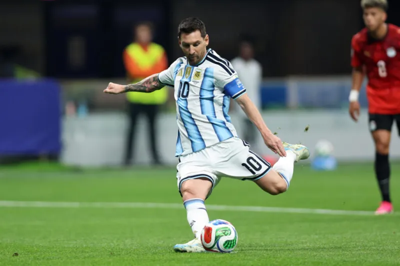 Lionel Messi scores his eighth goal of this year's World Cup