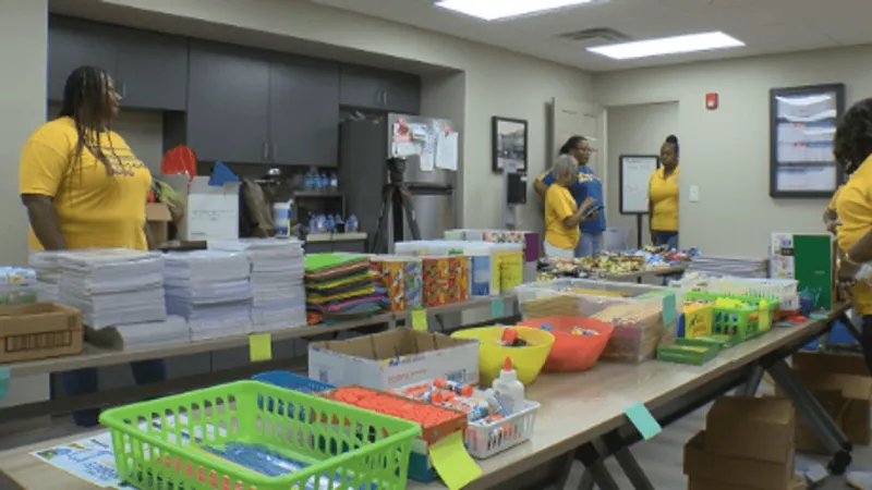 Stuff the Bus donations at Peach County Health Department gear up students for fall
