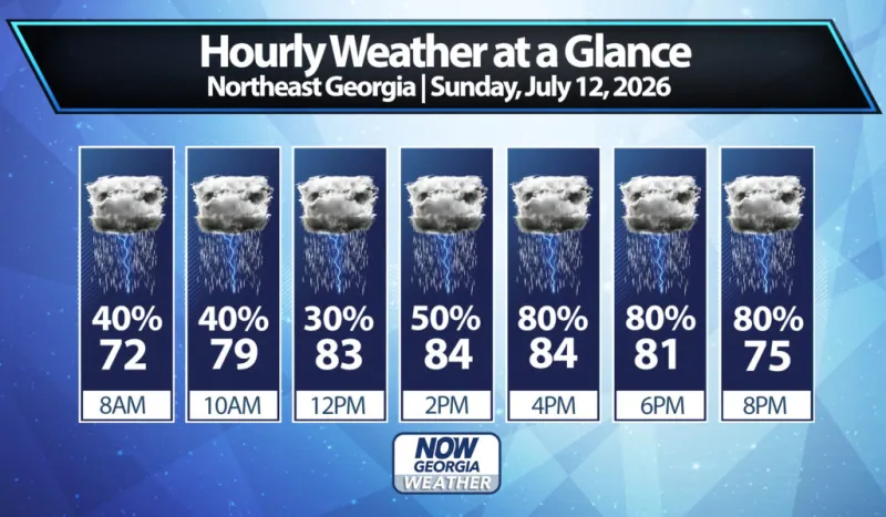 Northeast Georgia Daily Forecast