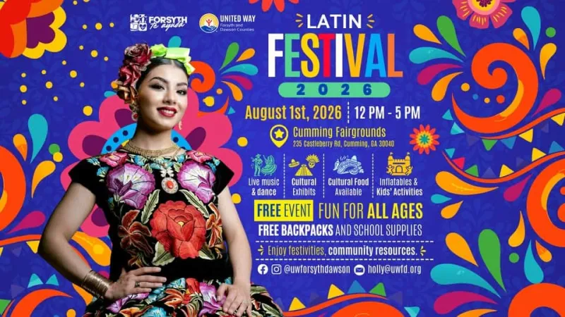 FREE! The Latin Festival at Cumming Fairgrounds features free school supplies on August 1st