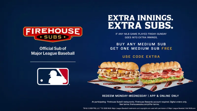 Score a FREE Firehouse Sub when a Major League Baseball game goes into extra innings