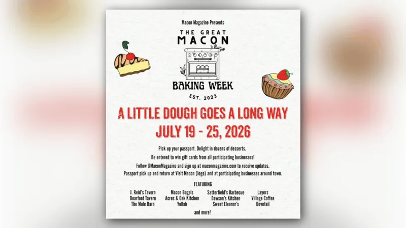 The Great Macon Baking Week returns July 19 - July 25 with dessert specials, prizes