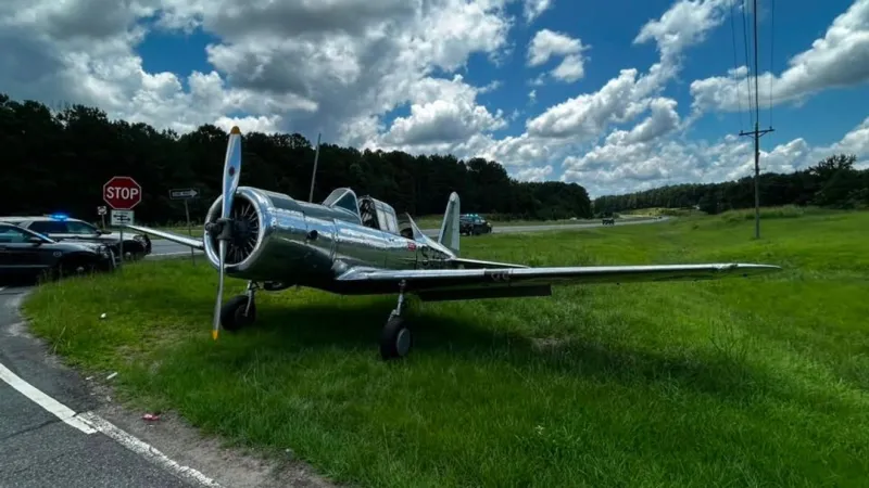 Vintage WWII aircraft lands along Highway 19 in Upson County after mechanical issues