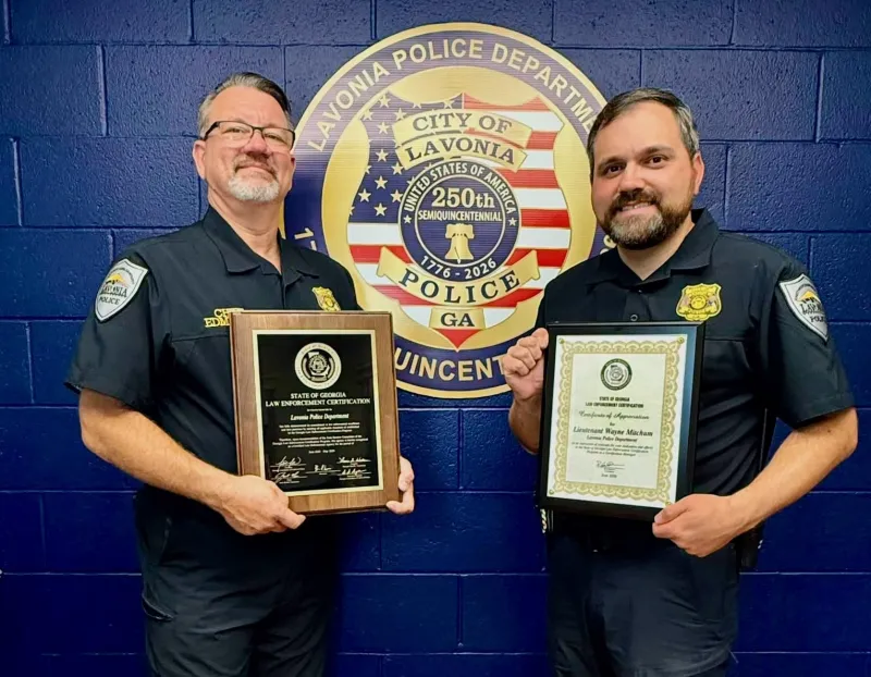 Lavonia Police earns state law enforcement recertification