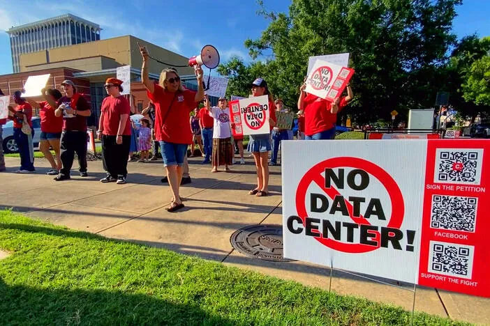 Group gathers in downtown Columbus to rally against data centers, lack of transparency