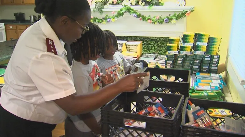Central Georgia Salvation Army gives out book bags, supplies in back-to-school giveaway