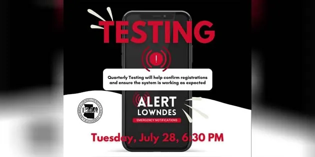 Lowndes Emergency Notification System Test Scheduled for 7/28