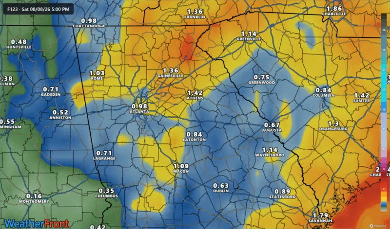 Isolated flooding possible across North Georgia through the week