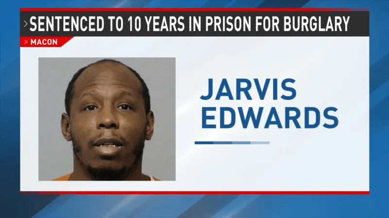 Man sentenced to 10 years in prison for attempted armed burglary of Macon home in 2023