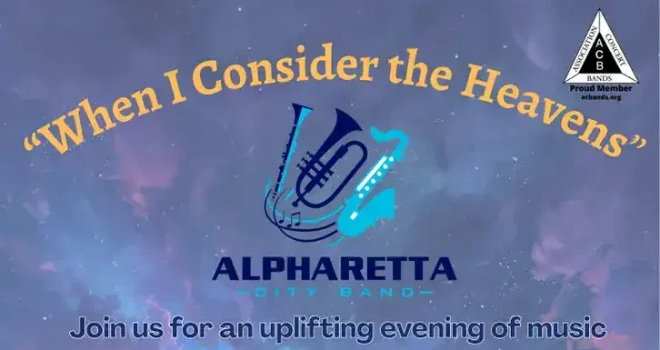 Alpharetta City Band presents a FREE concert of celestial music on Sept. 13th at Union Hill Park