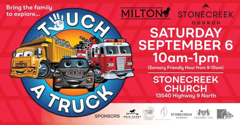 City of Milton hosts a FREE Touch-a-Truck event on Saturday, Sept. 12th, with a sensory-friendly hour