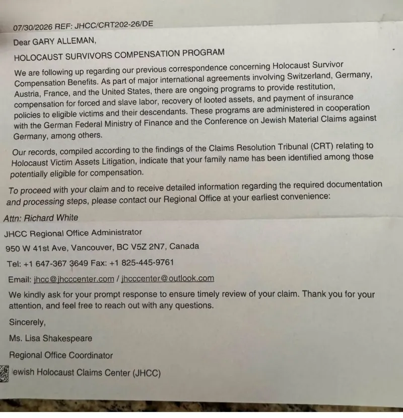 Jewish groups warn metro Atlanta residents about fake Holocaust reparations scam