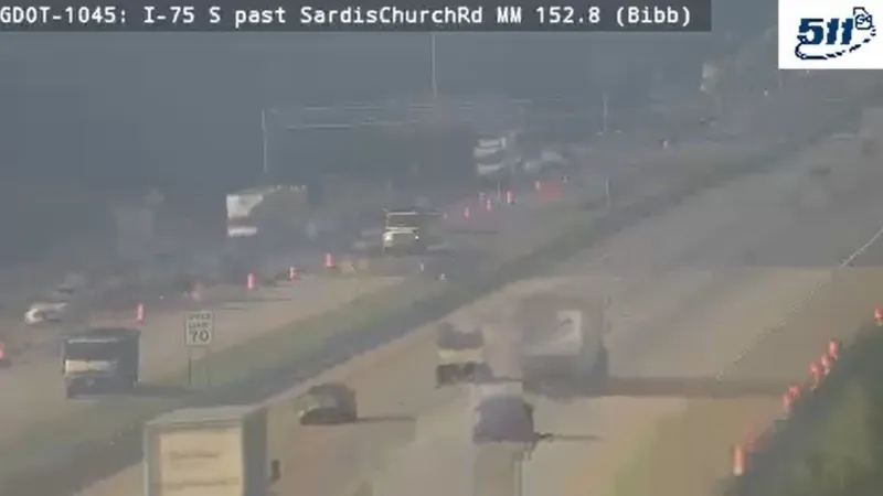 TRAFFIC ALERT | Roadwork along I-75 North near Sardis Church Rd. blocks two lanes