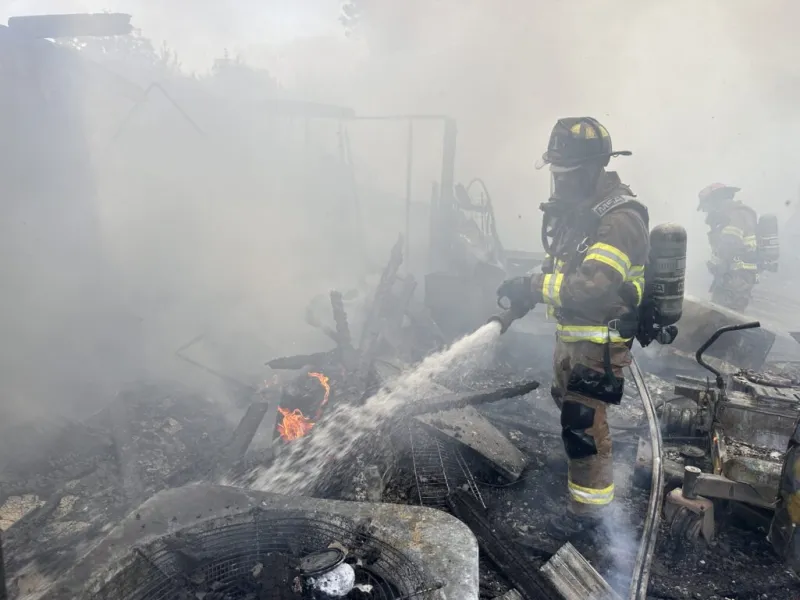Fire destroys outbuilding on Harmony Church Road