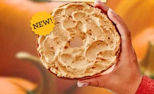 Einstein Bros. Bagels gives kids a FREE pumpkin bagel & shmear, this Saturday only