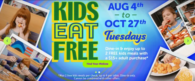 Kids eat FREE at Mellow Mushroom on Tuesdays