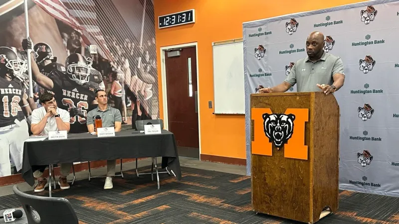 Mercer Football coaches speak on FCS Kickoff season opener at first press conference