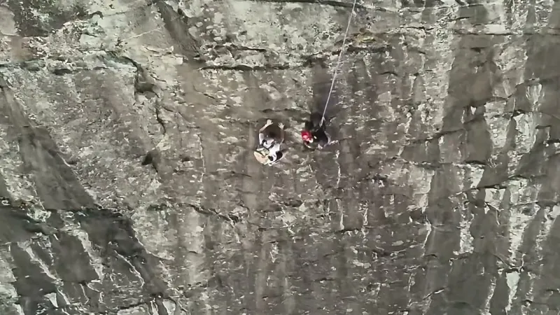 Drone video captures dramatic Mount Yonah climber rescue