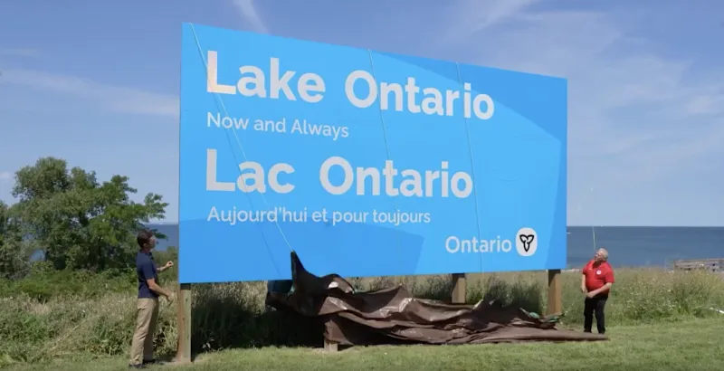 Ontario premier answers Trump's 'Lake America' with giant 'Lake Ontario' sign