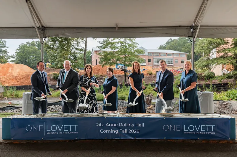 The Lovett School breaks bround on new campus hub, Rita Anne Rollins Hall
