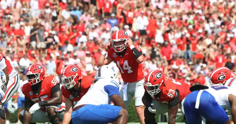 Leading the way: Stockton, Georgia quarterbacks shine in 63-3 win over Tennessee State