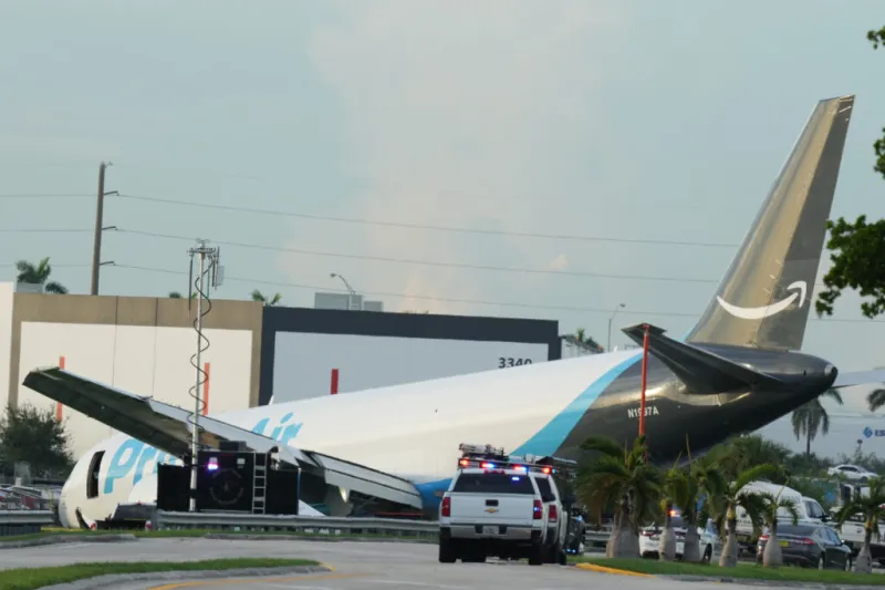 Federal investigators probe Amazon cargo jet's fiery runway crash that killed 5 in Miami