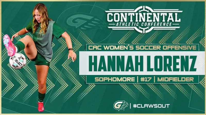 Lorenz Named CAC Women's Soccer Offensive Player of the Week for Second Time This Fall