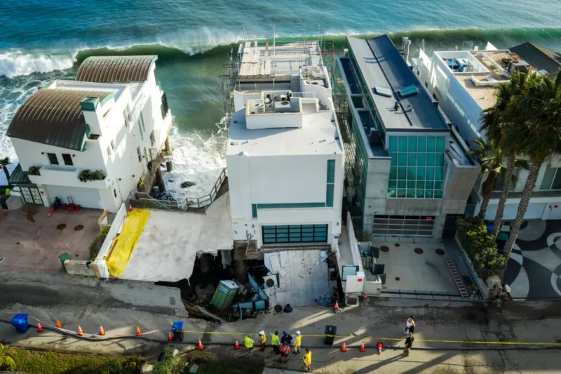 Driveway of coastal mansion owned by Nicolas Cage collapses