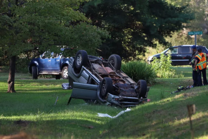 2 transported to hospital after rollover crash