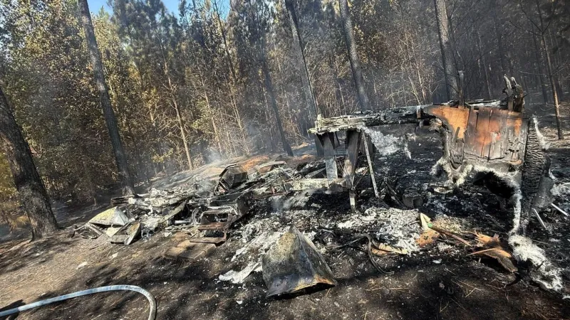 Camper fire in Baldwin County burns through around 10 acres, no injuries