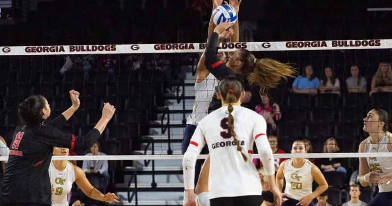Georgia volleyball stings Georgia Tech in exhilarating 3-2 victory