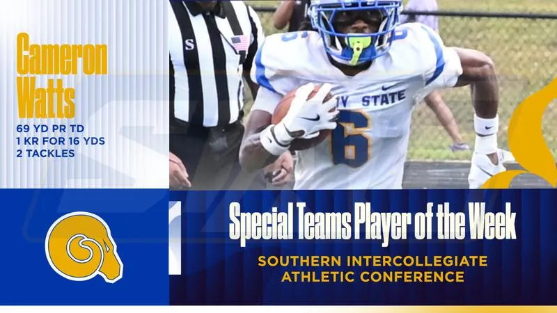 Watts Repeats as SIAC FB Special Teams Player of the Week
