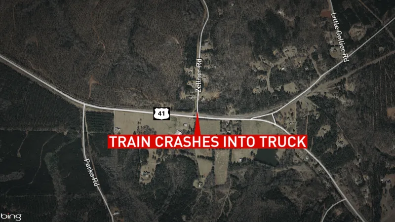 Train hits truck crossing tracks along Highway 41 in Monroe County, driver uninjured