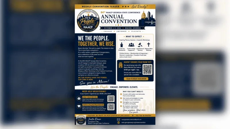 84th NAACP Georgia State Convention coming to Macon October 1- 3